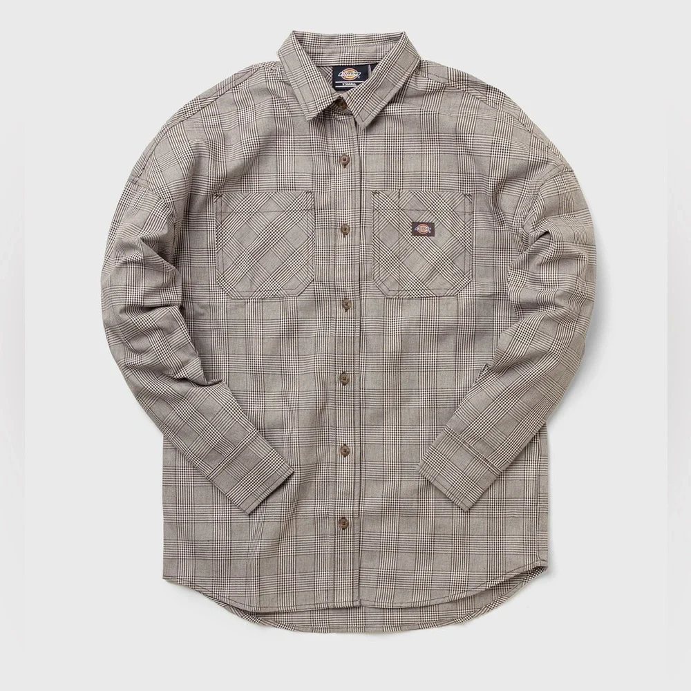 Dickies Bakerhill Shirt in Brown/White Plaid NWT Sz Small - Picture 8 of 12